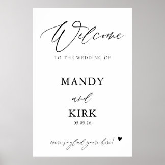 Póster Personalized Wedding Welcome Sign Banner
