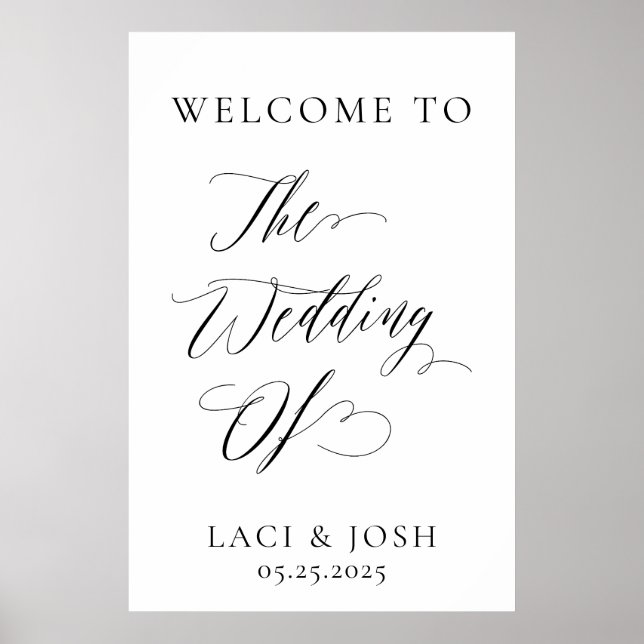Póster Personalized Welcome to Our Wedding Sign | Custom  (Frente)
