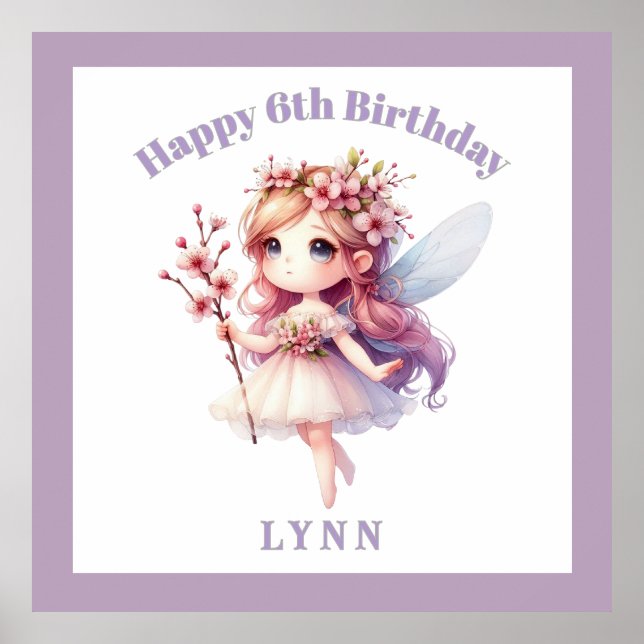 Póster Personalized Whimsical Floral Fairy  (Frente)