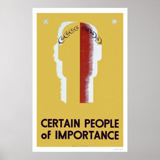 Póster Personas De Importancia 1937 WPA (Frente)