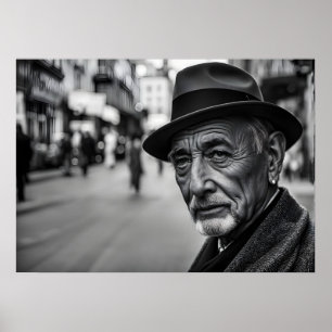 Póster Personas retro en la calle
