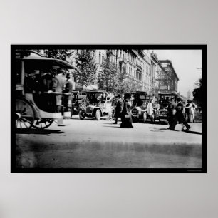 Póster Personas y tráfico en Berlín, Alemania 1913