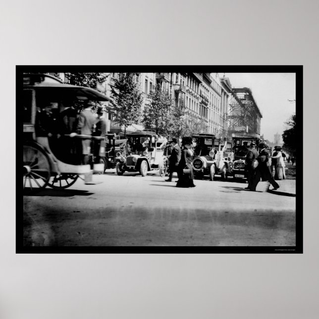 Póster Personas y tráfico en Berlín, Alemania 1913 (Frente)