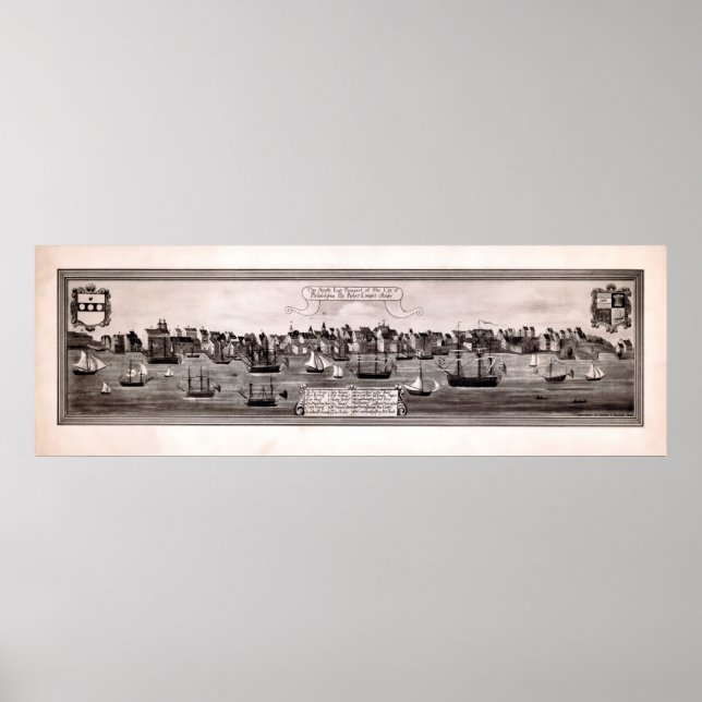 Póster Perspectiva del sudeste de la ciudad de Filadelfia (Frente)