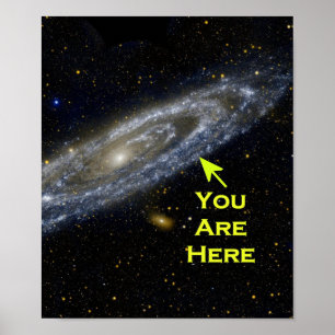 Póster Perspectiva galáctica. Estás aquí en el universo