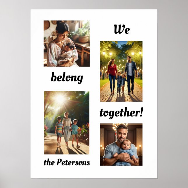 Póster Pertenecemos juntos Collage de fotos Familiar (Frente)