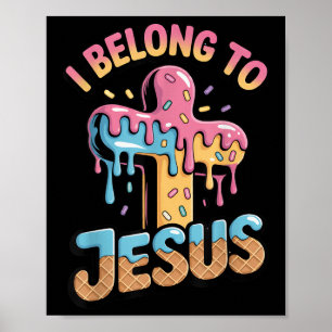 Póster Pertenezco A Jesús Niños Cristianos Helado Goteo B