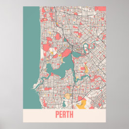 Póster Perth - Australia Chalk City Map