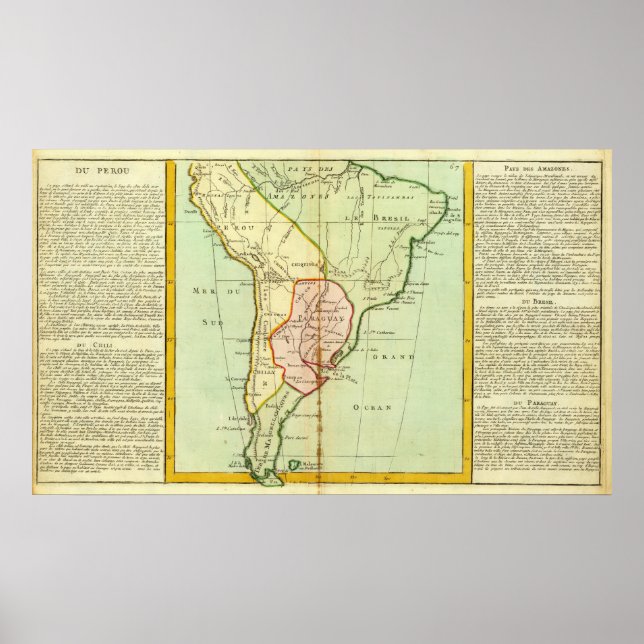 Póster Perú, Chile, Brasil, Paraguay (Frente)