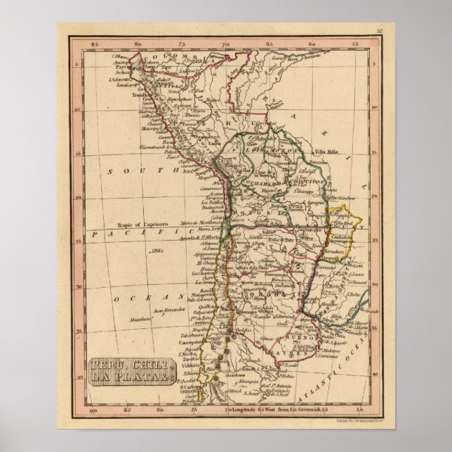Póster Perú, Chile, La Plata (Frente)
