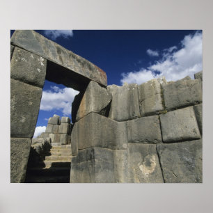 Póster Perú, Cusco, fortaleza de Sacsayhuaman, buen ejemp