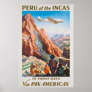 Póster Perú de la Poster de Viajes Incas Vintage