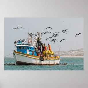 Póster Perú, Los Organos. Barco Pesquero En Los Organos
