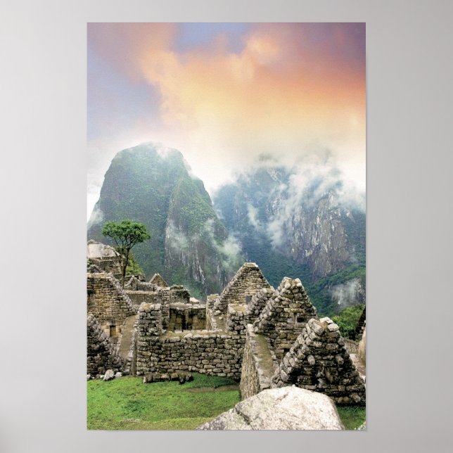 Póster Perú, Machu Picchu, la antigua ciudad perdida de (Frente)