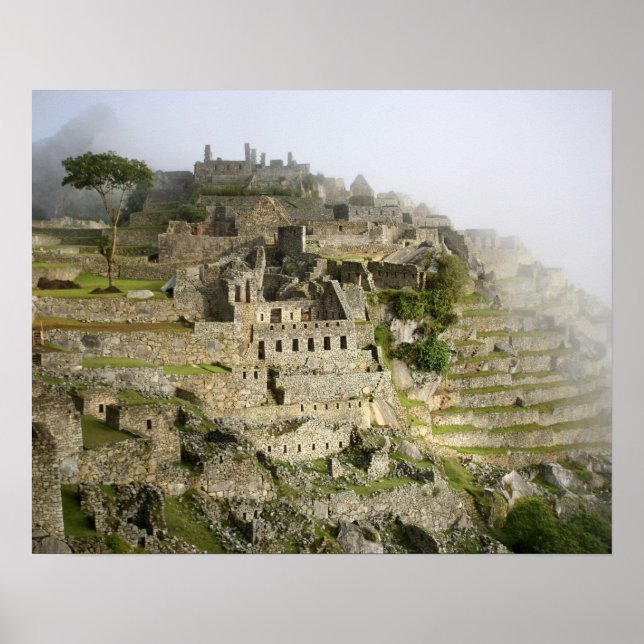 Póster Perú, Machu Picchu. La antigua ciudadela de Machu (Frente)