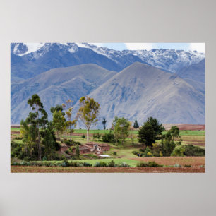 Póster Peru, Maras. Landscape Above The Sacred Valley