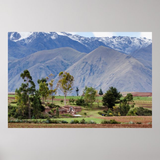 Póster Peru, Maras. Landscape Above The Sacred Valley (Frente)
