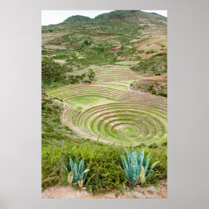Póster Perú, Moray. Laboratorio Agrícola Inca de Moray