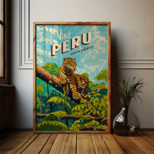 Póster Perú Poster de Viajes de Vintage de Sudamérica Jag