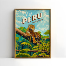 Perú Poster de Viajes de Vintage de Sudamérica Jag