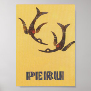 Póster Perú Poster de viajes retro vintage