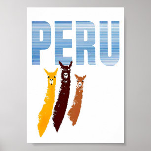 Póster Perú: Poster de viajes retro vintage