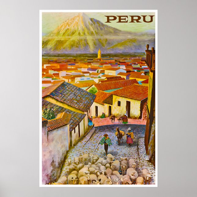 Póster Peru Print Travel Poster Peruvian Art (TR14)a (Frente)