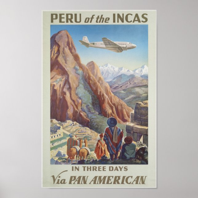 Póster Peru Vintage Travel Poster (Frente)