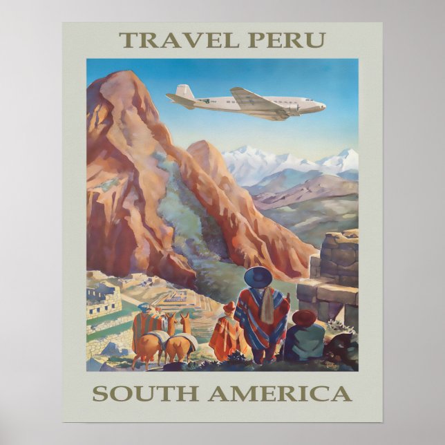 Póster Perú vintage: Viajes (Frente)
