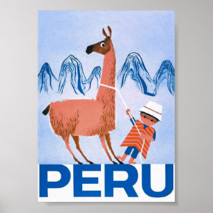 Póster Perú y el Poster de Viajes Retro