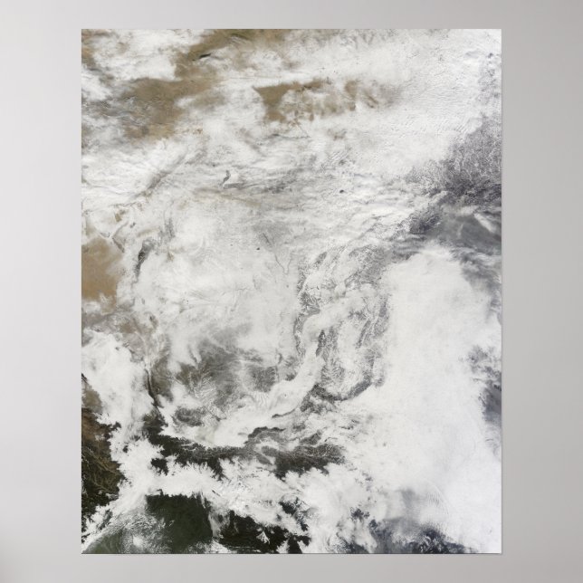 Póster Pesada nevada en China (Frente)