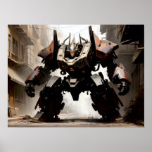 Pesado mech en postura agresiva