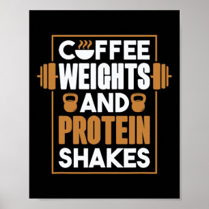 Póster Pesaje Del Café Y Sacudidas De Proteínas