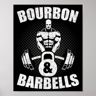 Póster Pesas Bourbon Fitness Culturismo Levantamiento de 