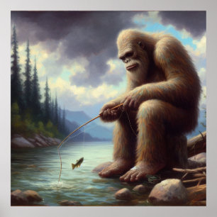 Póster Pesca a pie de página