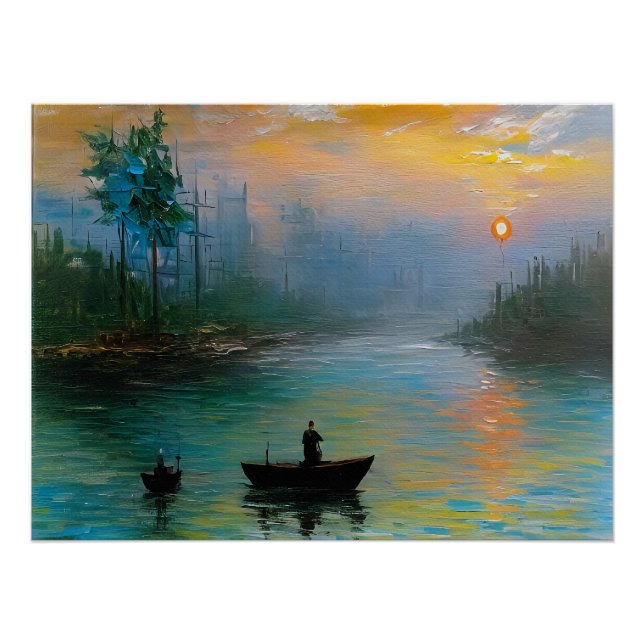 Póster Pesca al amanecer (Anverso)
