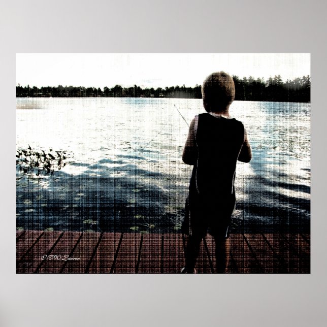 Póster Pesca al atardecer (Frente)