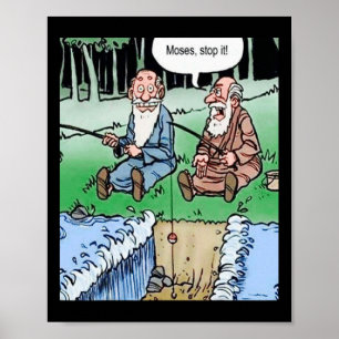 Póster Pesca con caña de Moisés