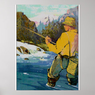 Póster pesca con mosca