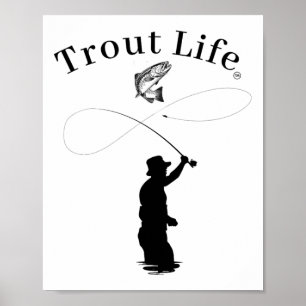 Póster Pesca con Mosca Trout Life