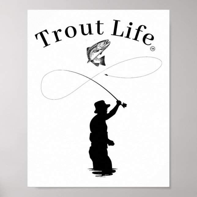 Póster Pesca con Mosca Trout Life  (Frente)
