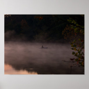 Póster Pesca con niebla temprana
