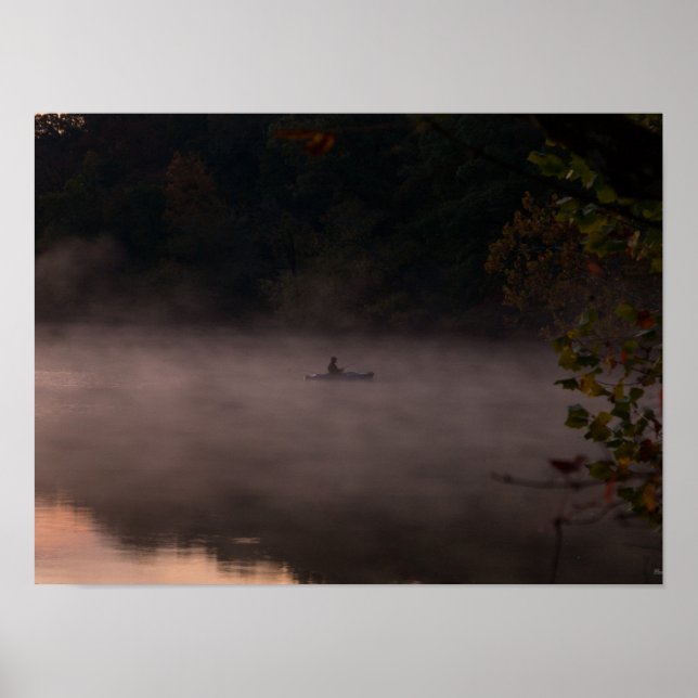 Póster Pesca con niebla temprana (Frente)