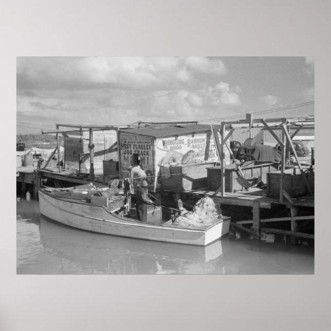 Póster Pesca de Cayos de Florida, 1938 (Frente)