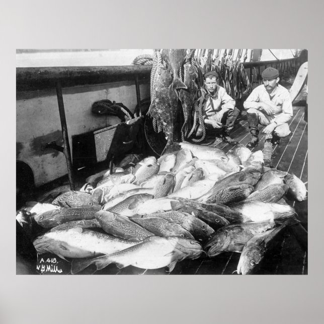 Póster Pesca de época, a principios del siglo XX (Frente)