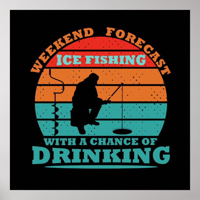 Póster Pesca de hielo divertida (Frente)