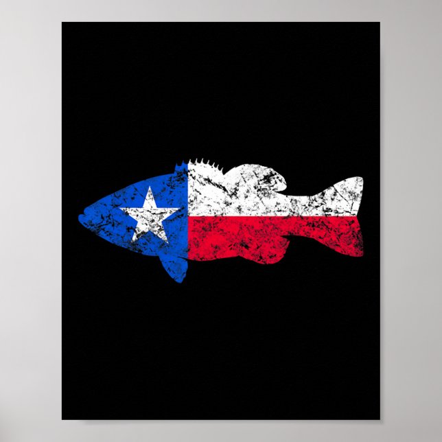 Póster Pesca de la malla de la bandera de Texas (Frente)