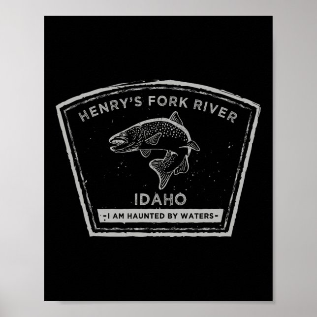 Póster Pesca de la mosca Idaho en el río Fork de Henry (Frente)