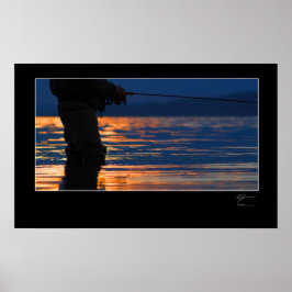 Póster Pesca de mosca en la costa danesa