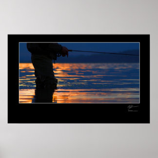 Póster Pesca de mosca en la costa danesa